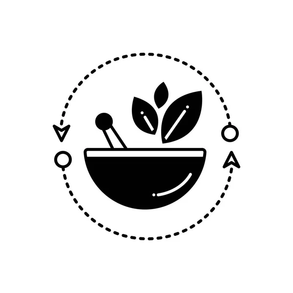 Icono Negro Sólido Para Naturopatía — Vector de stock