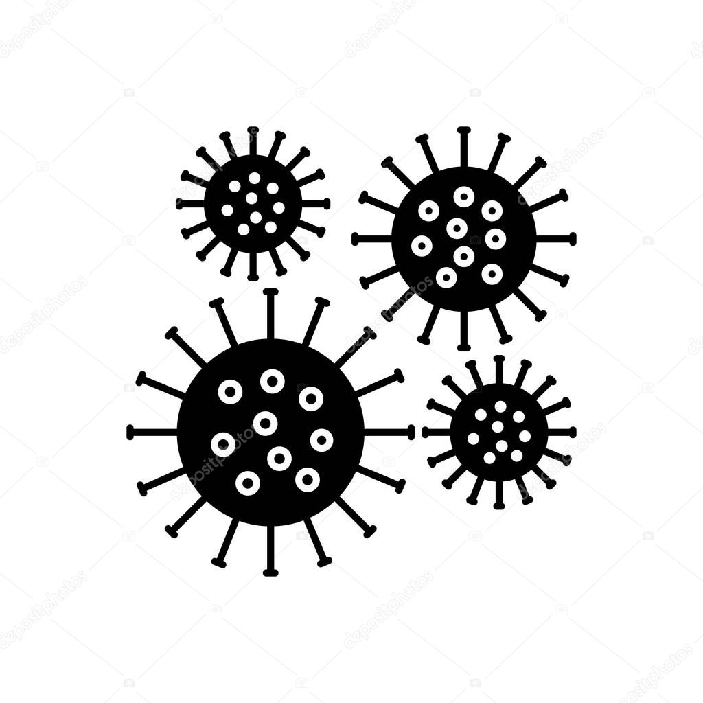 Solid black icon for Bacteria