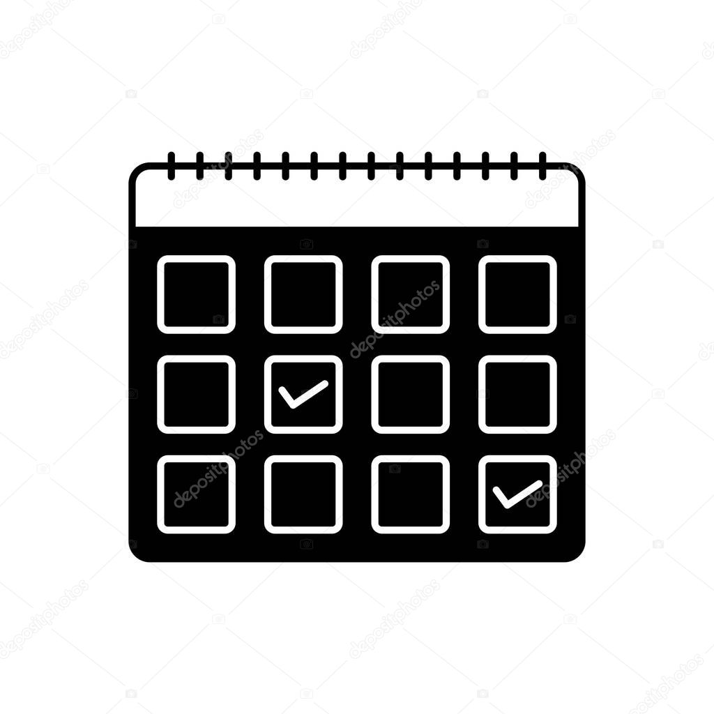 Solid black icon for Calendar