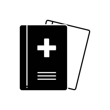 Tıbbi dergiler için katı siyah simgesi