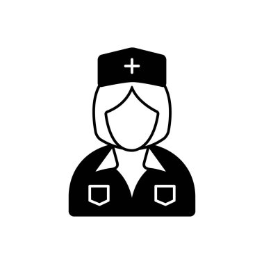 Hemşire için katı siyah simgesi