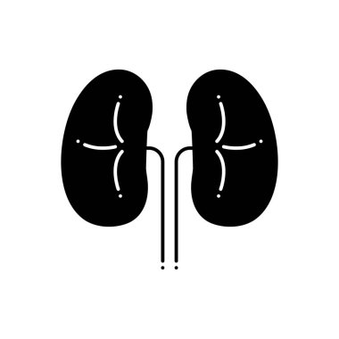 Böbrekler sağlam siyah simgesi
