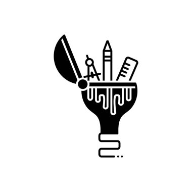 Grafik tasarım için katı siyah simgesi