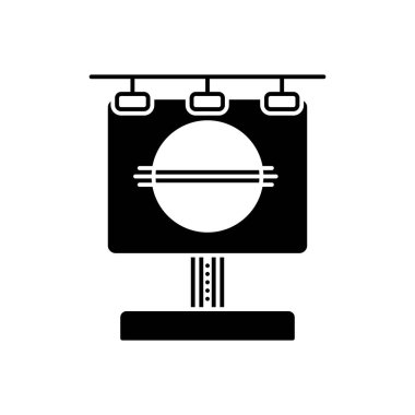 Reklam kampanyası için katı siyah simgesi 