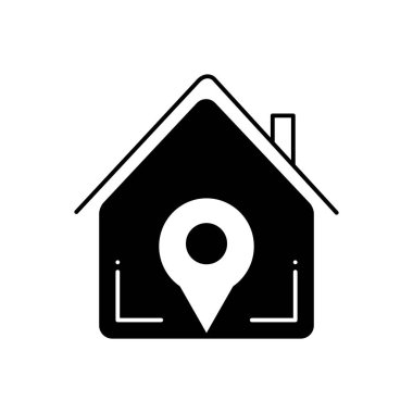 Katı siyah simgesi ev navigasyon için  