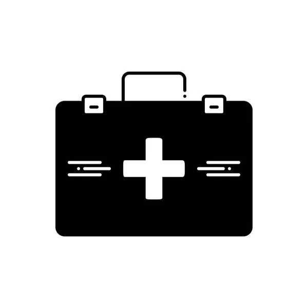 Icono Negro Sólido Para Bolsa Doctor — Vector de stock