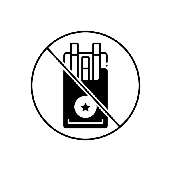 Icono Negro Sólido Para Tabaco — Vector de stock