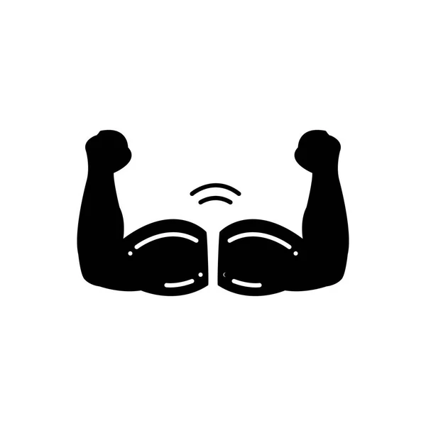 Icône Noire Solide Pour Croissance Musculaire — Image vectorielle