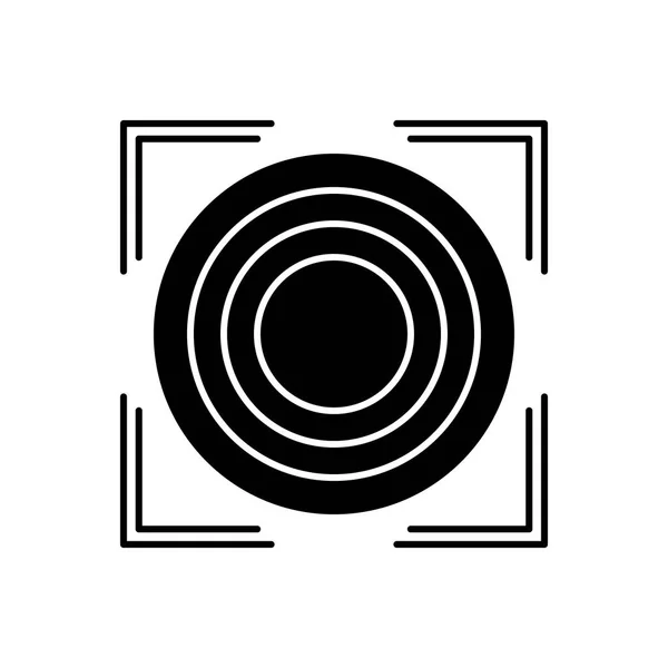 Icono Negro Sólido Para Precisión — Vector de stock