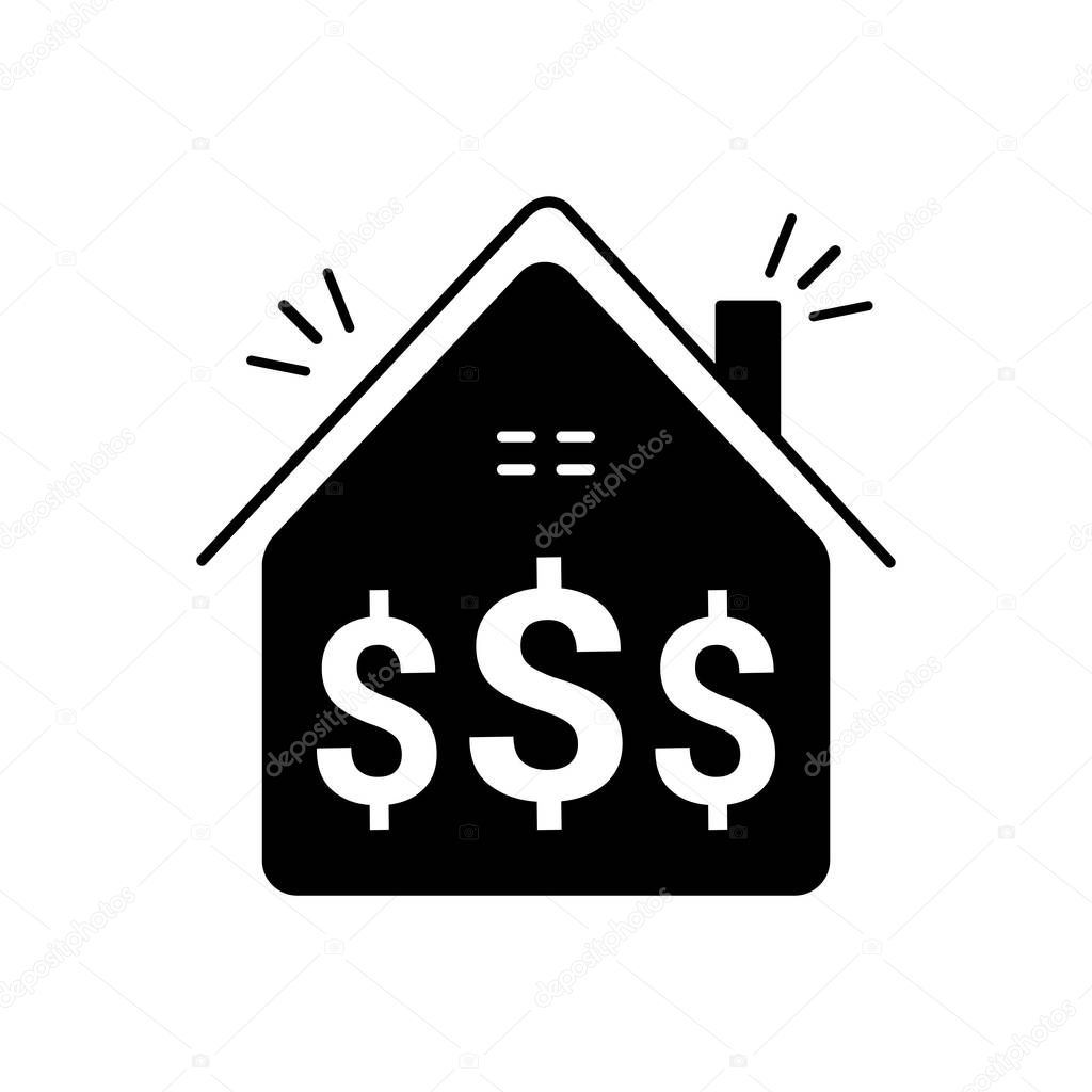 Solid black icon for Investment