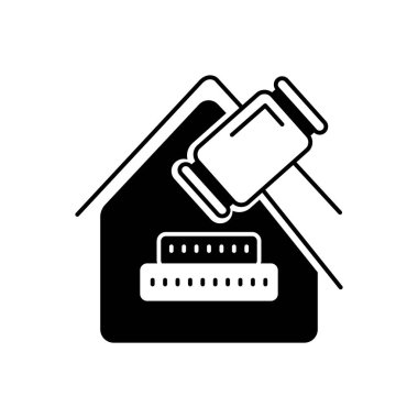 Gayrimenkul Hukuku katı siyah simgesi