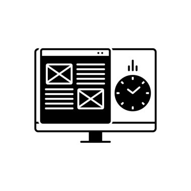 Proje yönetimi için sağlam siyah simgesi