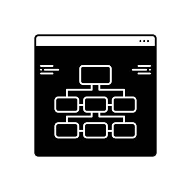 Bilgi mimarisi için katı siyah simgesi 