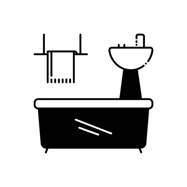 Icono Negro Sólido Para Electrodomésticos Baño — Archivo Imágenes Vectoriales
