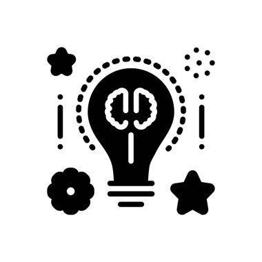  Akıl fikir katı siyah simgesi