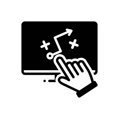  Stratejik planlama için katı siyah simgesi 