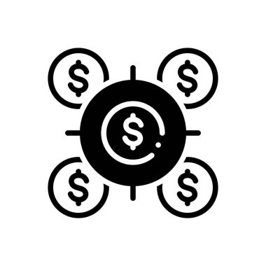  Hedef için düz siyah simgesi 