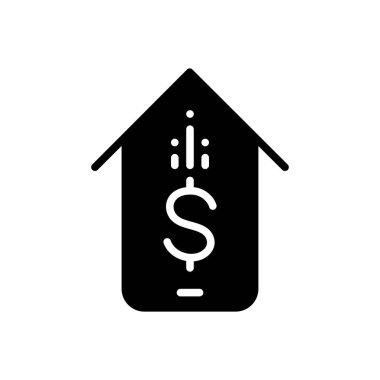  Mobil bankacılık katı siyah simgesi 