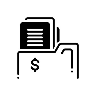  İş kayıt için katı siyah simgesi