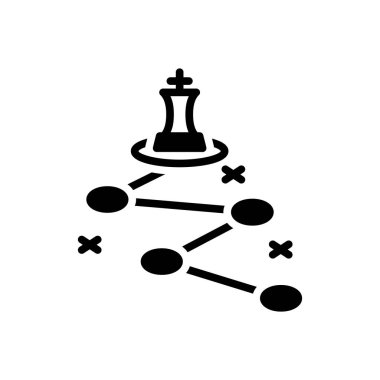  Strateji stratejiydi katı siyah simgesi