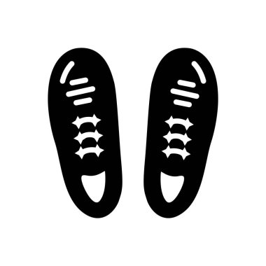  Ayakkabı spor ayakkabı için katı siyah simgesi