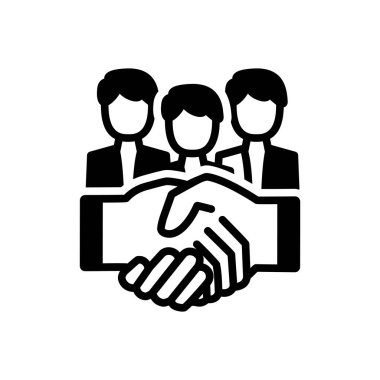  Ortaklık işbirliği için katı siyah simgesi