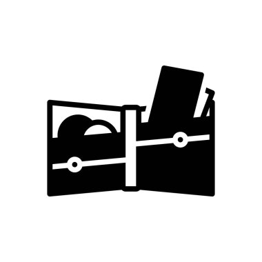  Cüzdan çanta için katı siyah simgesi