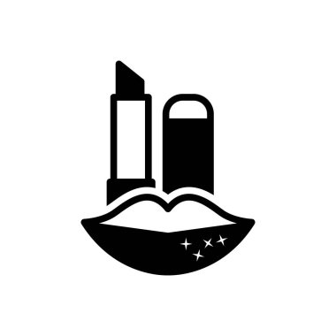  Dudak bakımı için katı siyah simgesi 