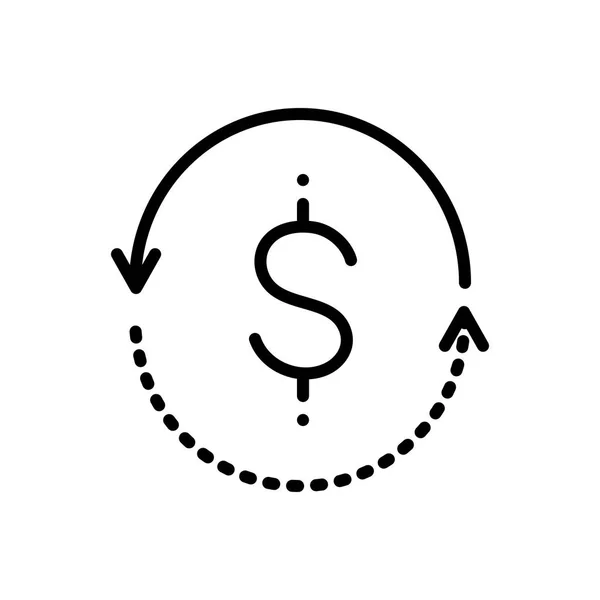 Solides Schwarzes Symbol Für Geld Rotationen — Stockvektor