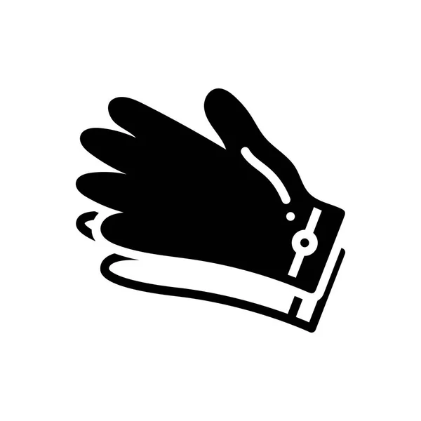 Solid Black Icon Gloves Hand Gloves — Stock Vector