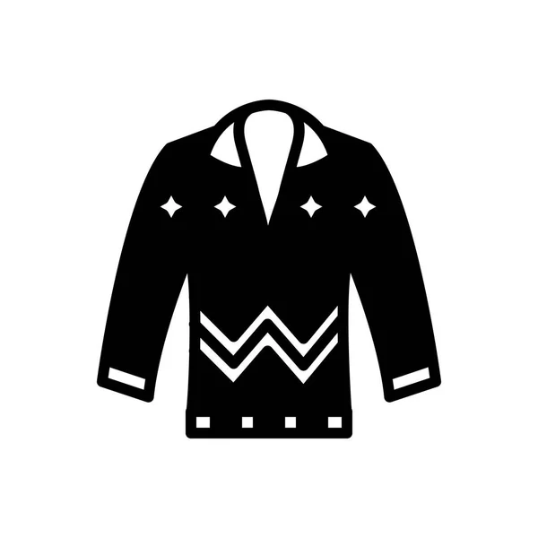 纯恋毛衣的固体黑色图标 — 图库矢量图片