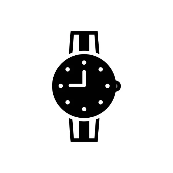 Icono Negro Sólido Para Relojes Tiempo — Vector de stock