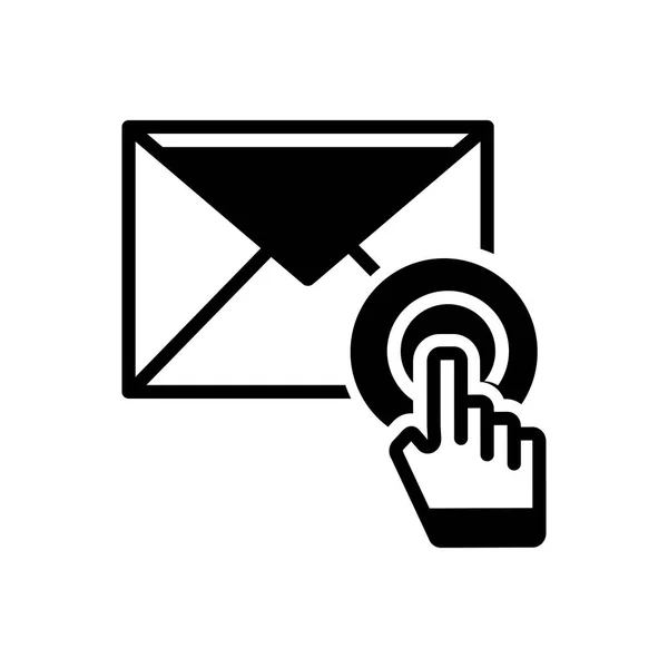 Icono Negro Sólido Para Suscripción Correo Electrónico — Vector de stock