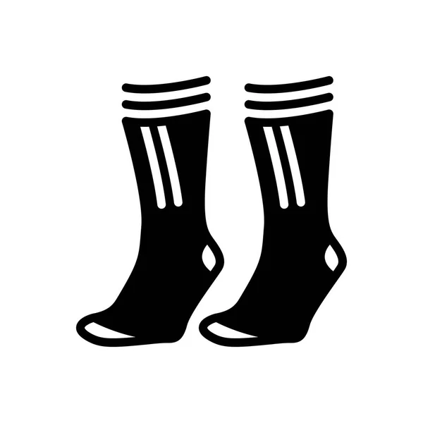 Solides Schwarzes Symbol Für Socken Paar — Stockvektor