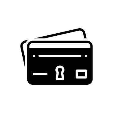  Kredi kartı için katı siyah simgesi 