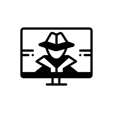  Hacker phishing için katı siyah simgesi