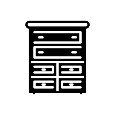  Göğüs çekmeceler için katı siyah simgesi 