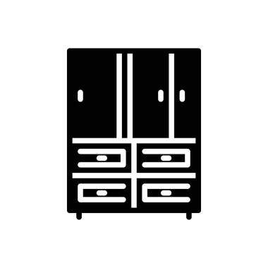  Mobilya garniture katı siyah simgesi 