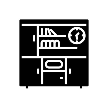  Rafları kitap için katı siyah simgesi