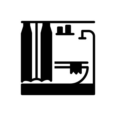  Banyo banyo katı siyah simgesi