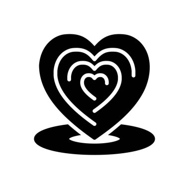  Kalp aşk için katı siyah simgesi