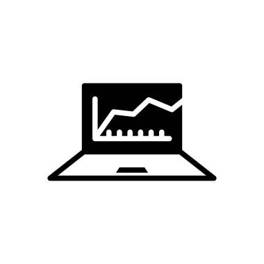  Pazarlama stratejisi için katı siyah simgesi