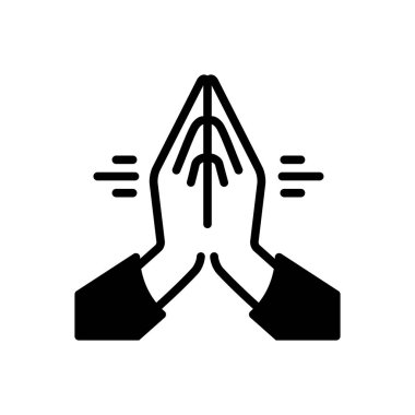  El namste katı siyah simgesi