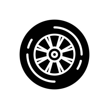  Tekerlek lastik katı siyah simgesi 