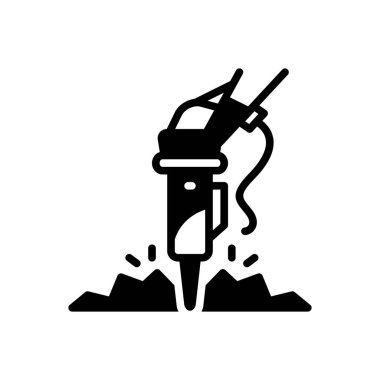  Kaya kırıcı katı siyah simgesi