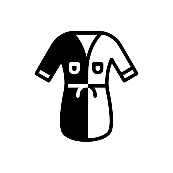 Συμπαγές Μαύρο Εικονίδιο Για Ρούχα Μπουρνούζι — Διανυσματικό Αρχείο