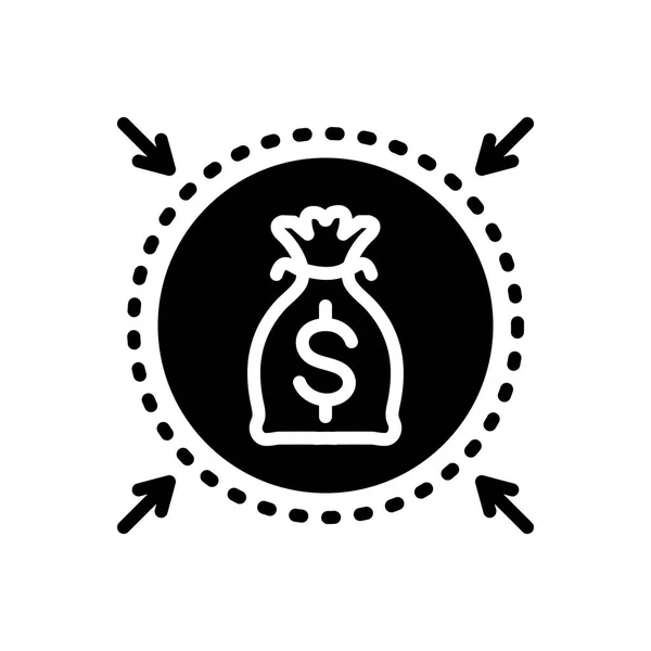 Icono Negro Sólido Para Protección Del Dinero — Vector de stock