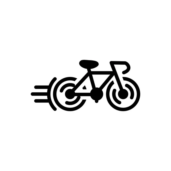 Icône Noire Solide Pour Course Cycliste — Image vectorielle