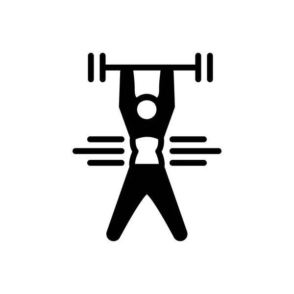 Effen Zwart Pictogram Voor Uitoefening Fitness — Stockvector