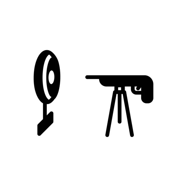 Solid Black Icon Rifle Shooting — Stock Vector